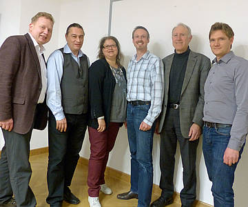 Das neue Kuratorium der Kolping-Stiftung: Walter Humm, Hannes Baum, Karin Rusch, Martin Merkle, Eugen Abler und Robert Klima (von links). Nicht im Bild ist Fabian Durner. Bild: DVRS